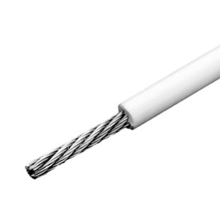 Flexible stainless steel 7 strand / 7 wire cable - white PVC coated UV treated