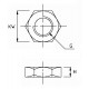 Low stainless steel nut - technical drawing