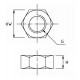 Stainless steel metric nut - technical drawing