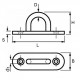 Hasp welded on plate - technical drawing