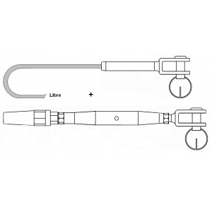 Kit Garde-corps câble Ø5mm (7*7) terminaisons à chape fixe