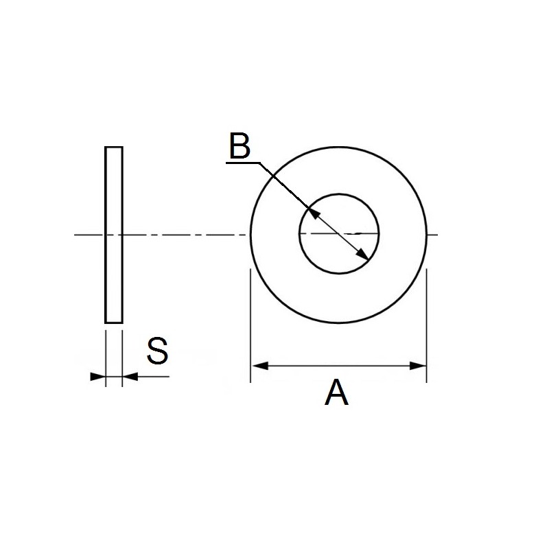 Les Rondelles plates Inox 316 A4 Marine Large Type L