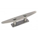 Flat cleat - 2 holes - polished mirror stainless steel