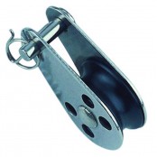 Single stainless steel pulley with removable shaft - Nylon sheave Ø25