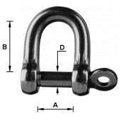 straight forged stainless steel shackle