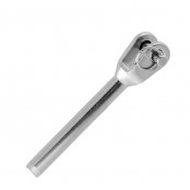 Stainless steel crimp terminal with welded fixed fork