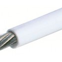 Flexible stainless steel 7 strand / 7 wire cable - white PVC coated UV treated