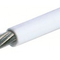 Câble inox souple 7 torons / 7 fils  - gainé PVC blanc anti UV