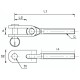 Metric threaded toggle fork - left pitch