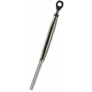 Crimp closed body turnbuckle with eye/terminal - INOX system