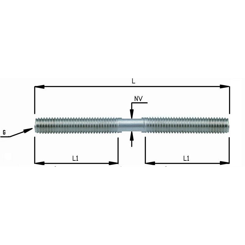 Commander Tige inox double filetage interne/externe