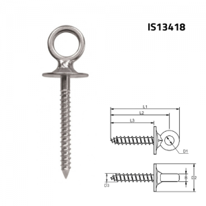 Eye bolt with base - wood screw