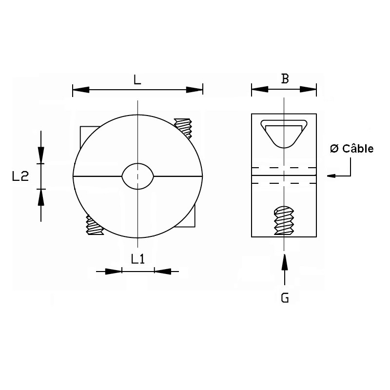 Bague d'arrêt pour câble Ø 3mm (Inox)