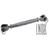 Stainless steel closed body turnbuckle with fixed fork/fixed fork - INOX System