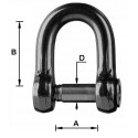 Manille inox forgée droite "six pans"