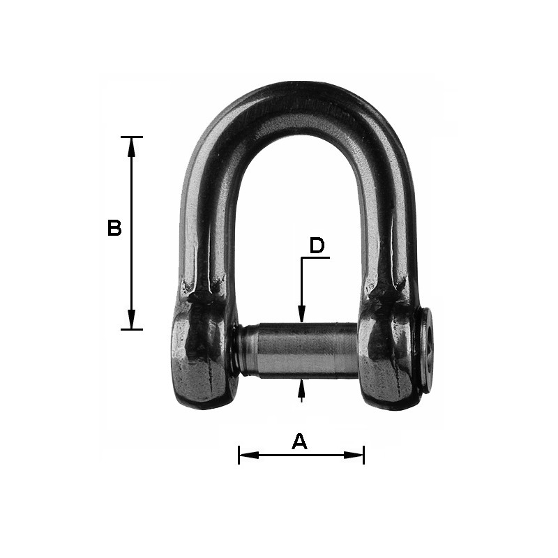 Manille Droite Forgée M12 Inox A4