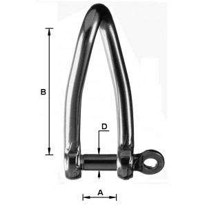 Forged stainless steel "standard" twist shackle