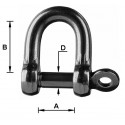 “Standard" straight forged stainless steel shackle